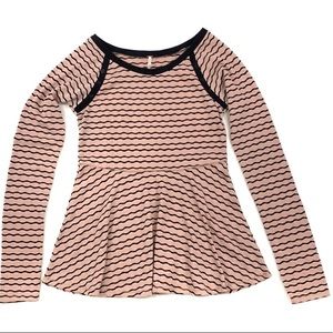 Free People striped peplum knit top